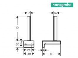 MEDIDAS PORTARROLLOS RESERVA ADDSTORIS HANSGROHE